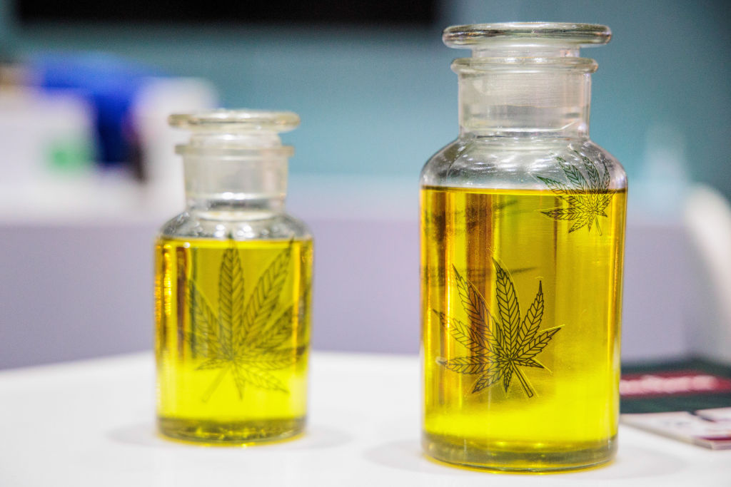 CBD oil seen at the Asian Hemp Expo at Queen Sirikit national convention center in Bangkok. cbn aging study shows promise