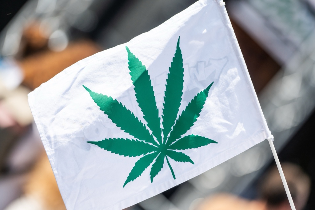 cannabis leaf on flag at thc rally one is happening soon in texas