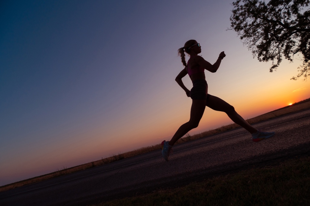 runner at sunset cannabis fitness