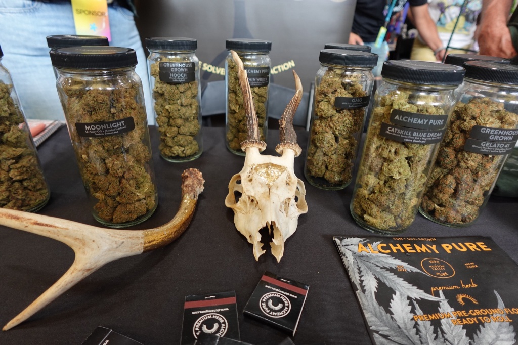 jars of cannabis at the alchemy pure booth at Revelry