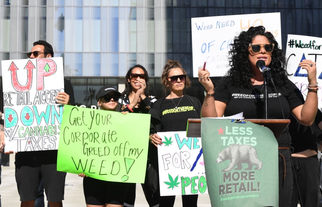 california cannabis business owners protest taxes