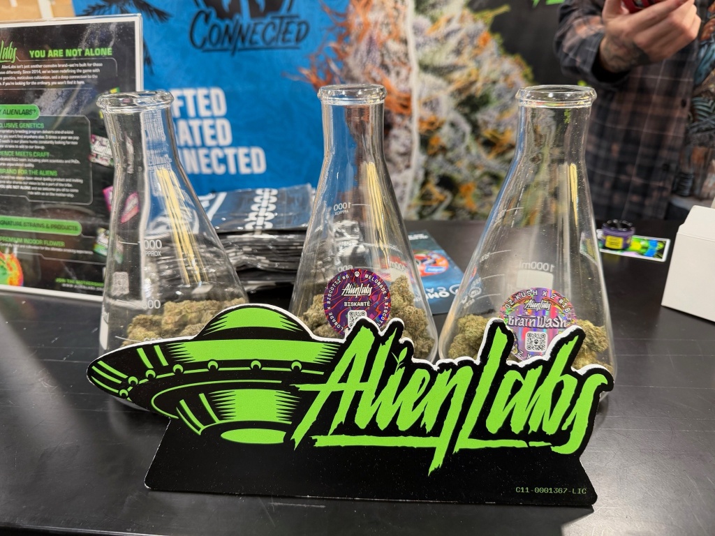 jars of Alien Labs cannabis at Hall of Flowers New York