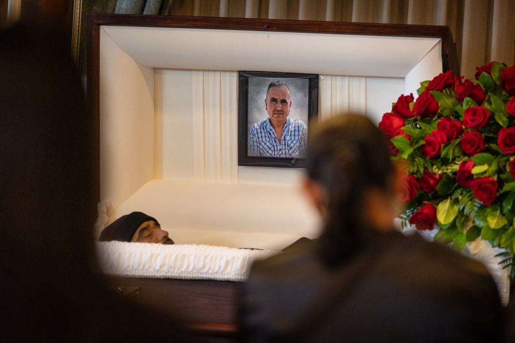 casket of worker killed during raid at glass house farms