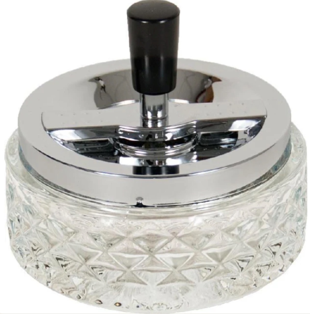 glass spinning ashtray