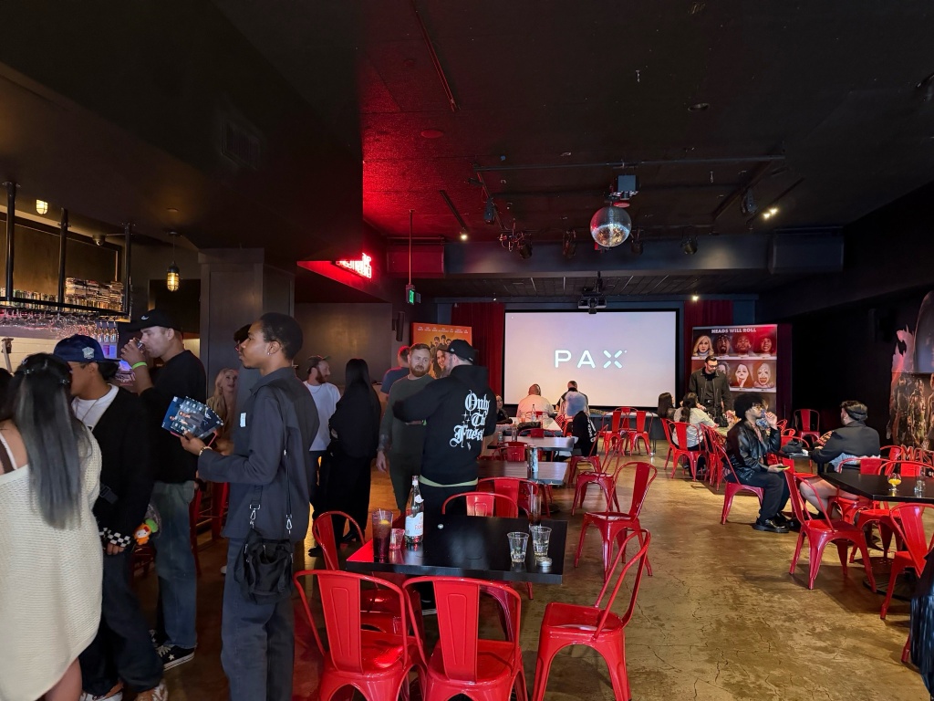 people inside alamo drafthouse for pax scary movie screening