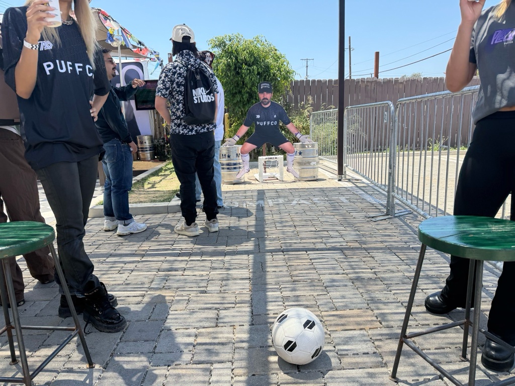 goal scoring game at puffco world cup party