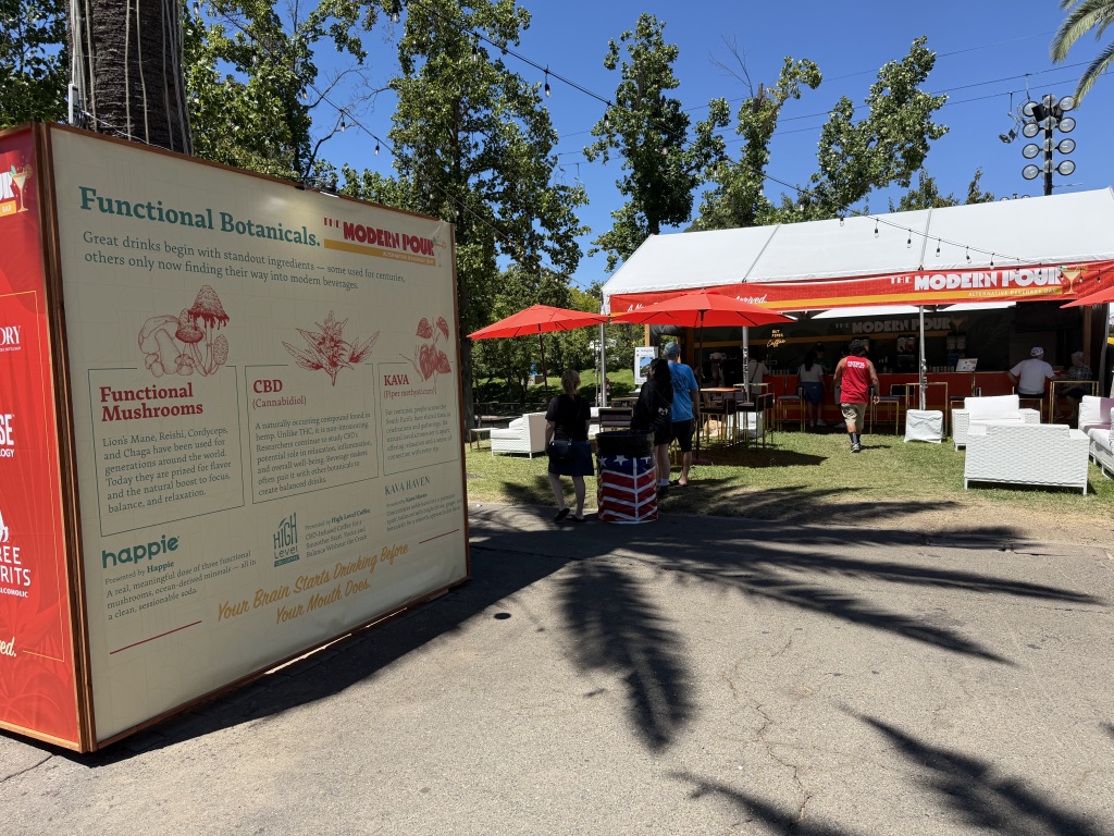 display of drink options at modern pour in california state fair