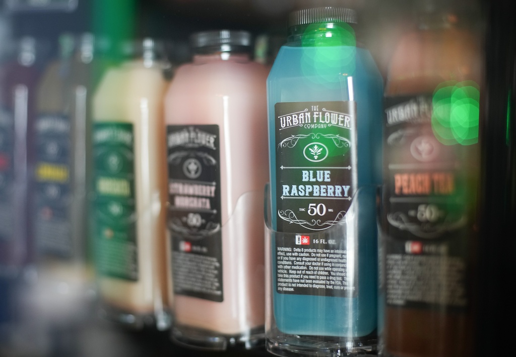 bottles of hemp juice representing thc drinks hemp ban