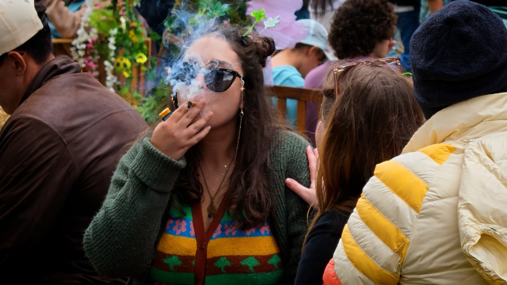 attendee smoking at outside lands 2026