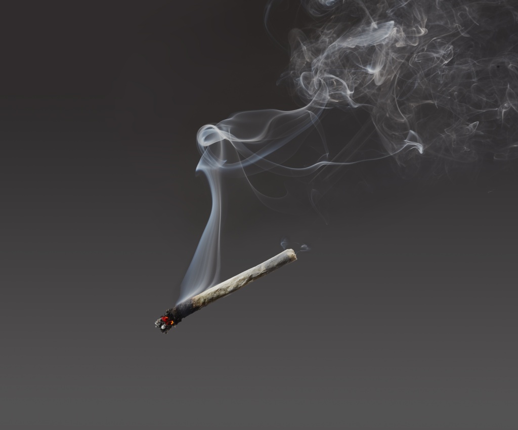 cannabis joint falling meant to represent cannabis and stress study
